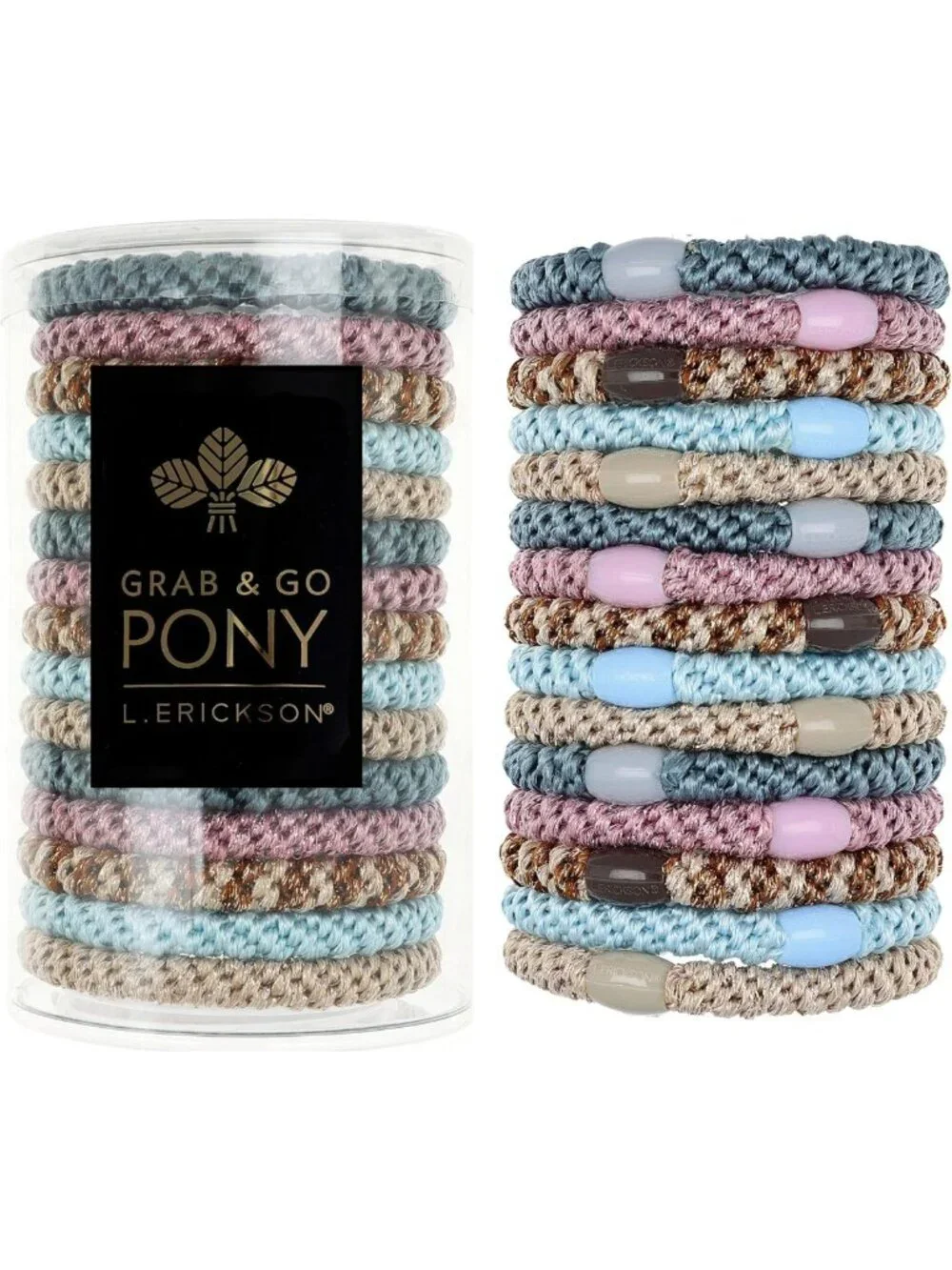 Thick Hair Ponytail Holders - 15 Pack Grab & Go Hair Ties for Easy Styling